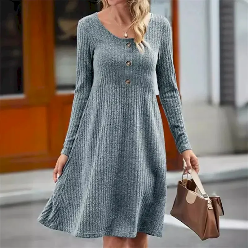 eyfbvk1756979397566.webp Women's Mini Dress Casual Dress Elegant Fashion Modern Outdoor Daily Going out Regular Fit Plain Long Sleeve One Shoulder Red Grey Spring Autumn - Image 1